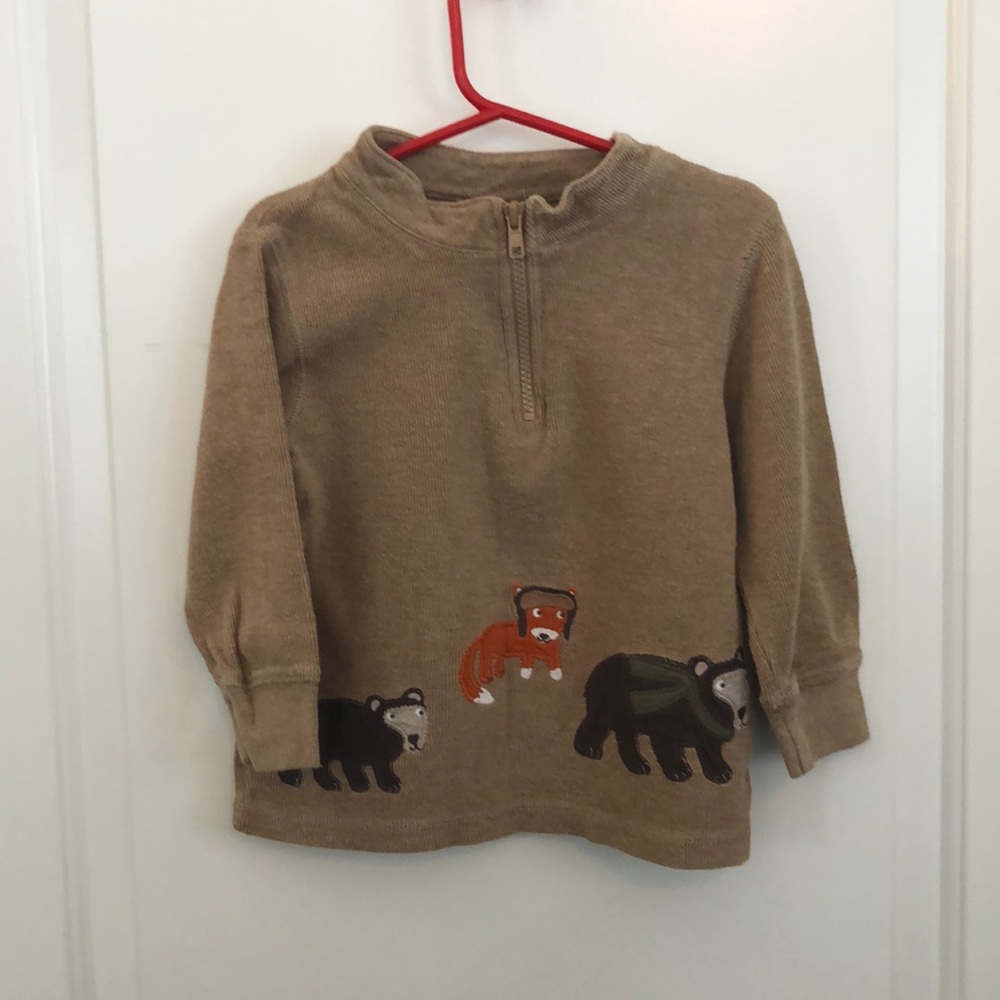 Gymboree embroidered graphic 1/4 zip top size 2t